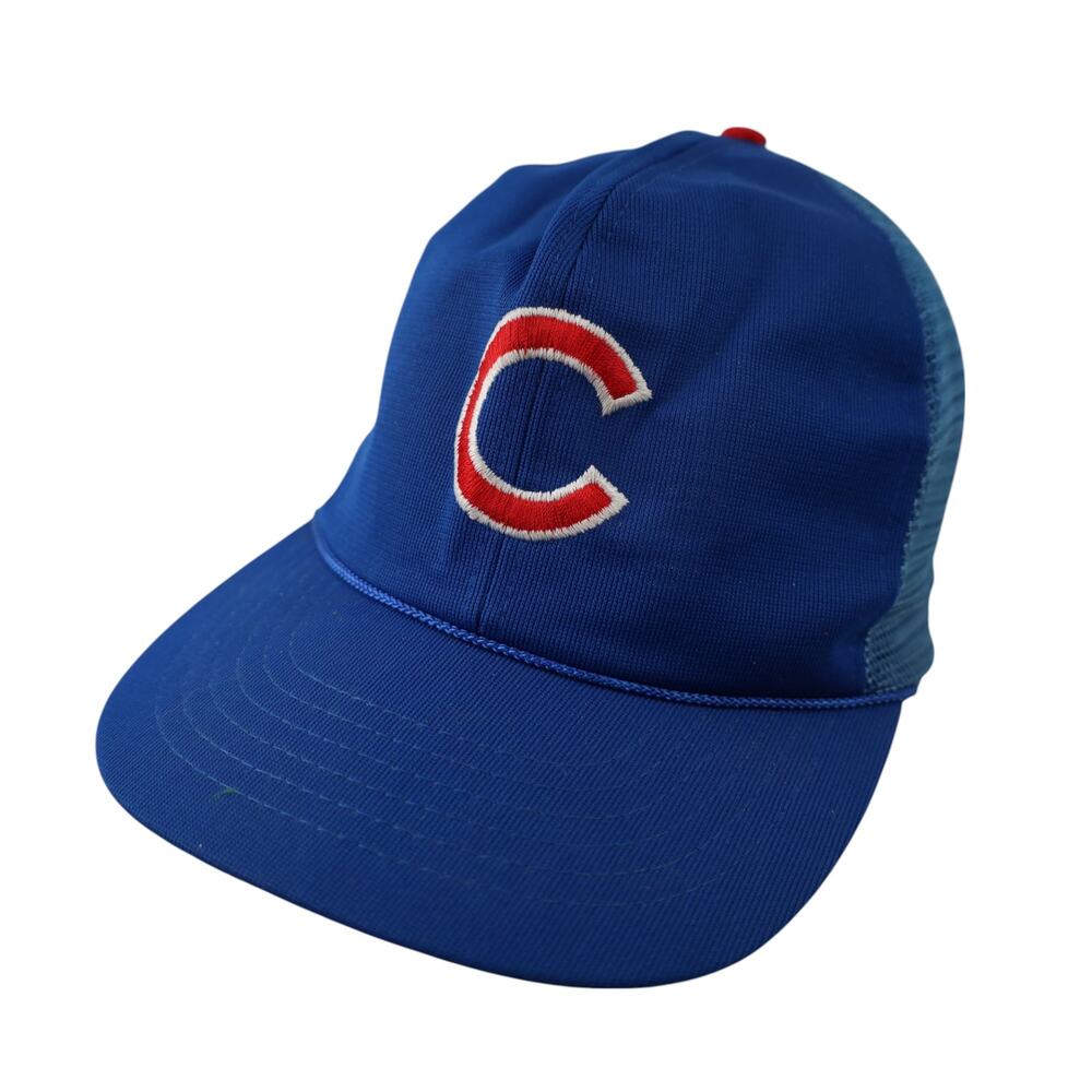 Vintage 80s Chicago Cubs Mesh Trucker Hat